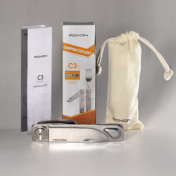 2 - in - 1 Folding Cutlery Set knife & fork - ROXON