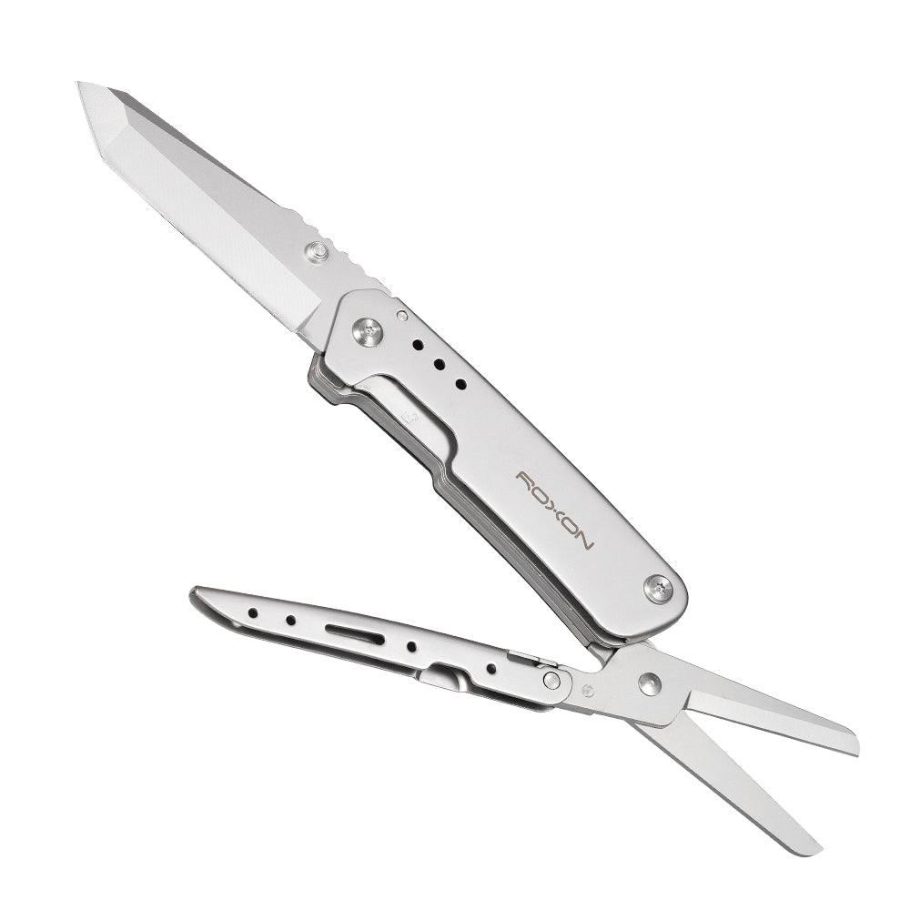 ROXON Multi-Tool Bottle Opener Knife Scissors Fork Spatula Tongs w/ Po –  Atlantic Knife Company