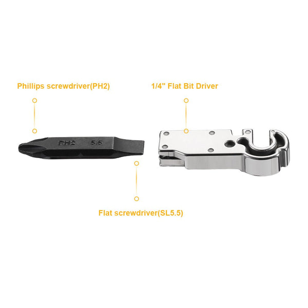 Double-Ended Flat Bits Driver, Short, 3 slots - ROXON