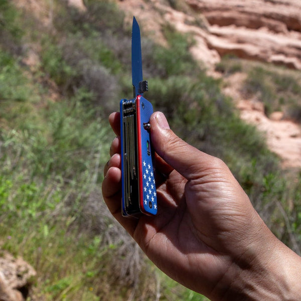 hand holding Flex Companion US flag limited edition