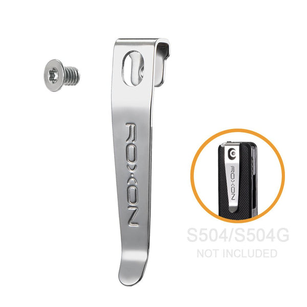 Metallic tool with 'Roxon' branding on a white background