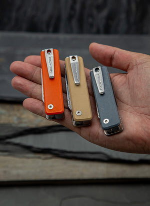 orange, beige and gray mini flex 