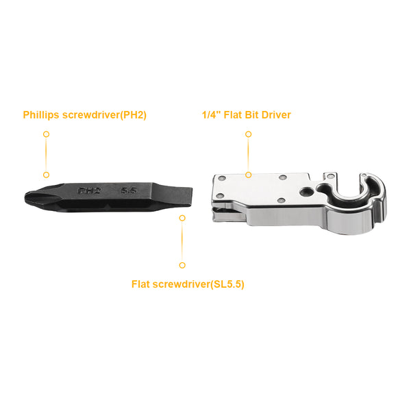Double-Ended Flat Bits Driver, Short, 3 slots