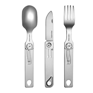 3 cutlery tools with spoon, fork and knife