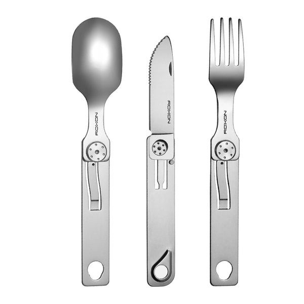 3 cutlery tools with spoon, fork and knife