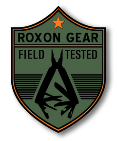 Roxon Gear logo with a star and 'Field Tested' text on a green background