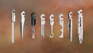 Set of various tools on a gradient brown background