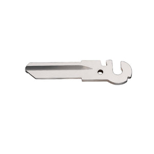 Metal key with a unique design on a white background